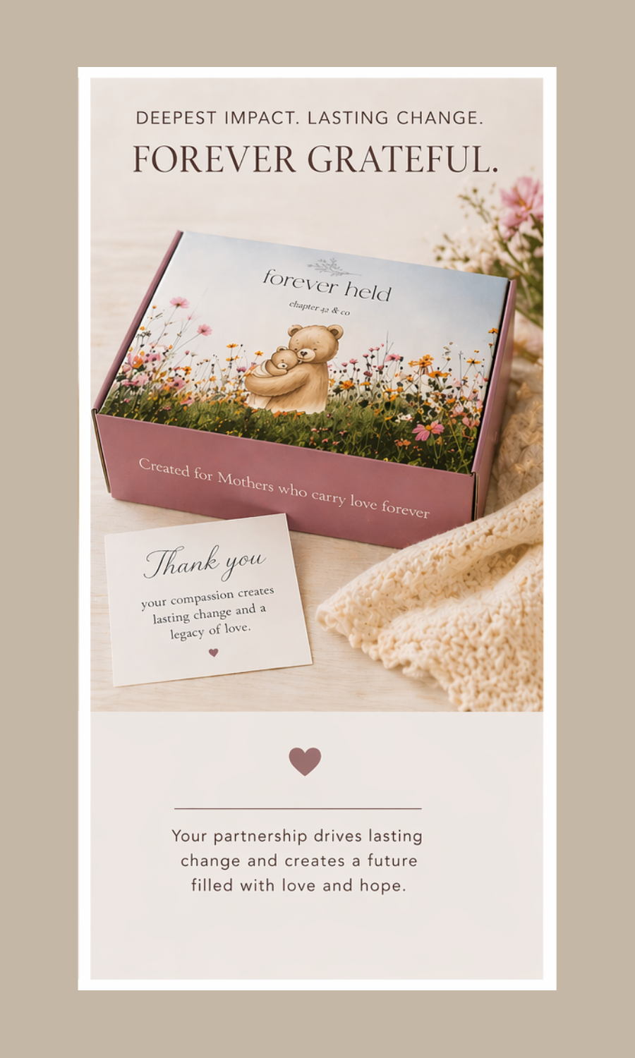 Sponsor a Forever Held Bundle.        (Not a Physical Product)